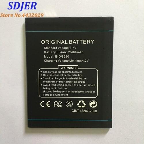 Original Battery for DOOGEE B-DG580 Smartphone 2500mAh Lithium-ion Battery for DOOGEE B-DG580 DG580 Mobile Phone battery