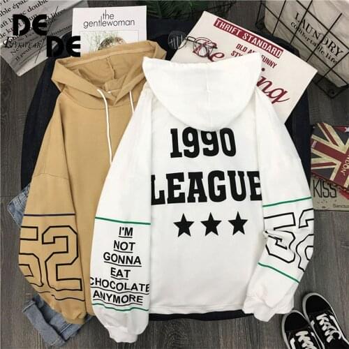 Autumn trendy loose pullover sweatshirt hoodie casual fleece print female hooded shirt womens clothing