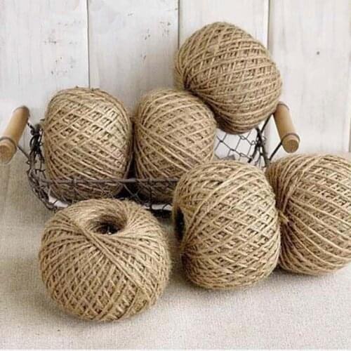 30M Natural Burlap Hessian Jute Twine Cord Hemp Rope String Gift Packing Strings Christmas Event & Party Supplies