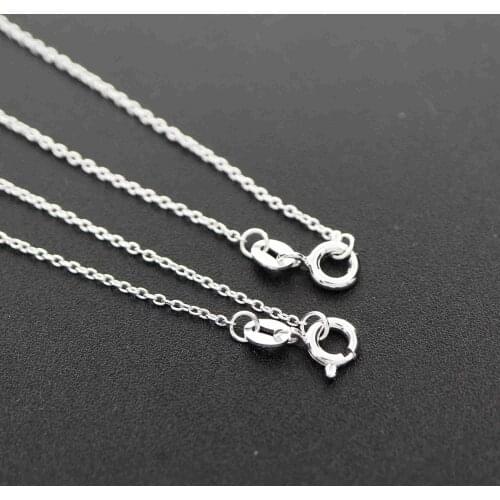 18-20Inches Simple O Ring 925 Sterling Solid Silver Necklace Chain DIY Supplies 1322047