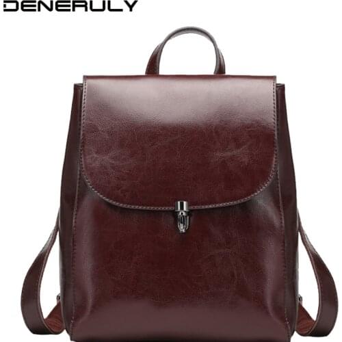 Fashion Genuine Leather Backpack Women Large Capacity Women Backpack For School Teenagers Girl High Quality Laptop Mochila Mujer