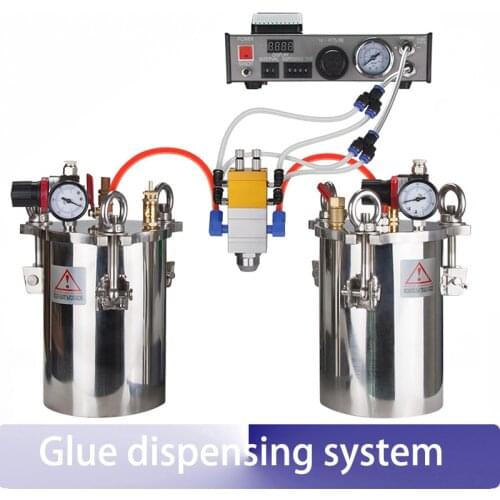 Glue dispensing system 2L stainless steel Adhesive Supply Pressure Tank +dispenser/controller + two-fluid dispensing valve