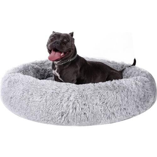 Super Soft Plush Pet Bed Round Fluffy Cat Kennel 50/60/70/80cm Cat Dog Bed Warm Comfortable Cute Lightweight Large Size Pet Mat
