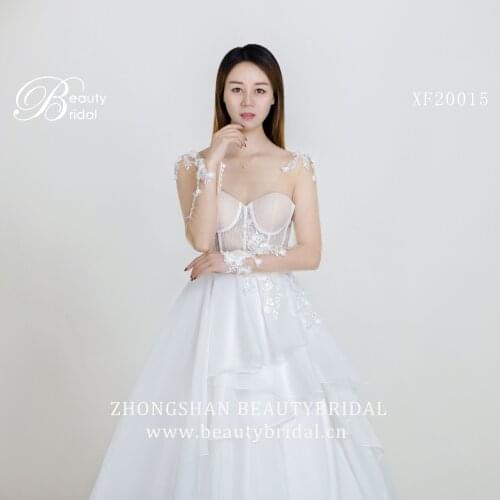 Wedding Dress 2021Vestidos de Noiva A-Line XF20015 Satin Beading Vestido de Noiva Casamento