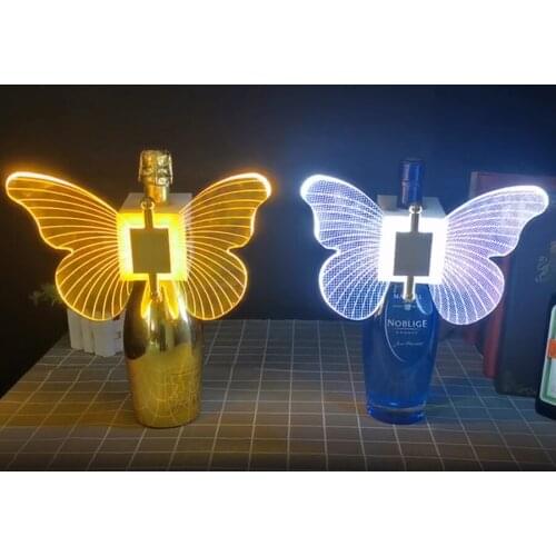 LED Recharge Sparkler Butterfly Light Flashing Fireworks Sticks Nightclub Bar Wine Champagne Bottle Caps Stoppers Strobe Baton
