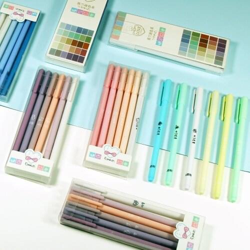 Creative Simple, Fresh And Cute Gel Pen Set 0.5 Mm Kawaii Gel Pen Diary Writing Pen School Stationery Office Supplies