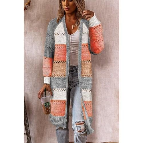 2021 foreign trade European and American womens cross-border hot style autumn and winter new cardigan sweater