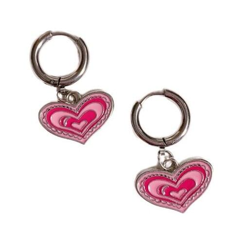 Y2K Jewelry Rainbow Heart Earrings For Women Metal Fashion Cool Harajuku Vintage Earrings Charms 90s Aesthetic Gifts New Party
