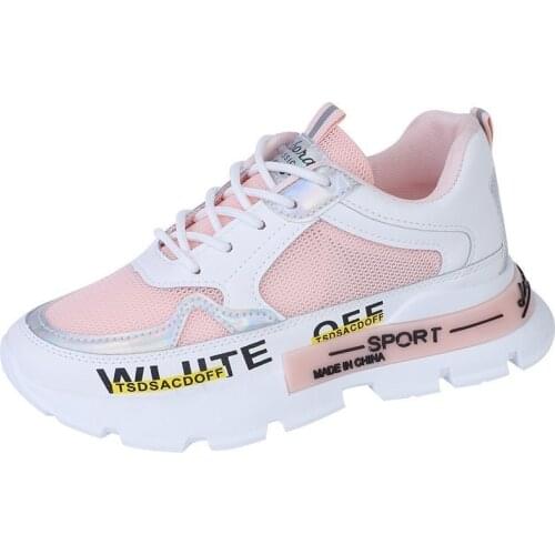 Zapatos De Mujer Mesh Breathable Light Sports Shoes Womens Running Shoes 2021 Summer New Platform Increased Students Shoes