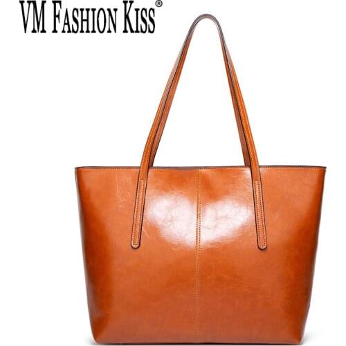 Womens Bag 2020 Retro Oil Wax PU Super Large Capacity Casual Tote Luxury Designer Handbag Vintage Big Bag Female Bolsa Feminina