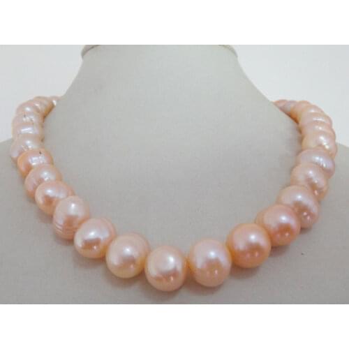 10-12mm Natural Akoya SOUTH SEA PINK PEARL NECKLACE 18" 925silver