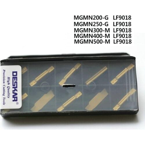 10PCS MGMN200 MGMN250 G MGMN300 MGMN400 MGMN500 M LF9018 100% original DESKAR CNC Lathe Grooving Inserts for MGEHR MGIVR Holder