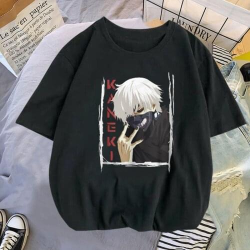 2021 Anime Manga Tokyo Ghoul Men Women T-Shirts Short Sleeve Kaneki Ken Print O-neck Unisex Cartoon Plus Size Regular Clothing