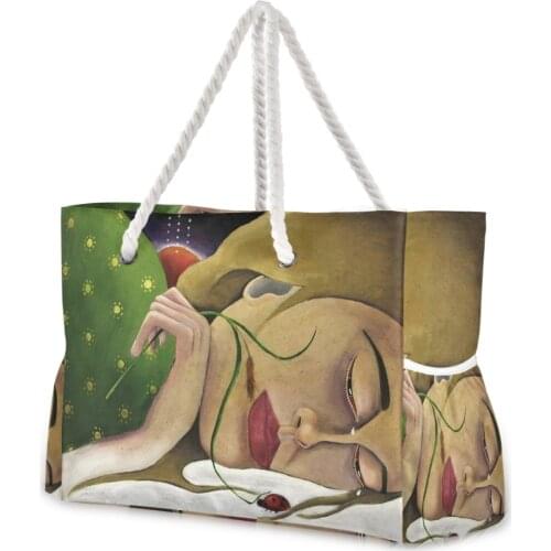 2021 New Beach Tote Bag Luxury Fashion Women Summer Large Capacity Oil Painting Famous Shoulder Bag Top-Handbag Shopping Bags