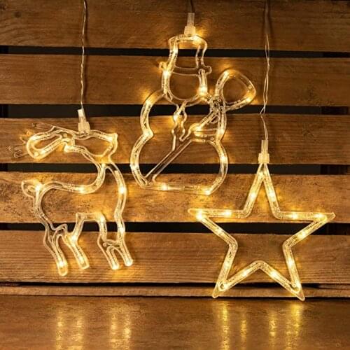 3PCS Christmas Lights LED Pointed Light String Wedding Christmas Decoration Snowman/Star/Deer Holiday romantic Lighting Strings