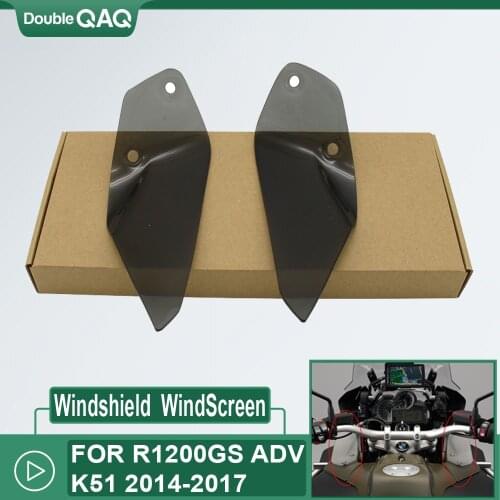 4.5MM Smoke/Clear Windshield Side WindScreen Airflow Panel Wind Deflectors for BMW R1200GS ADV K51 2014-2016