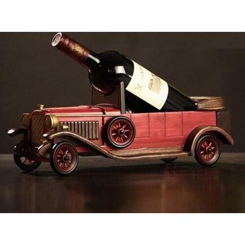 American country retro vintage wine rack Solid wood by hand European-style wooden models of red wine home furnishing articles