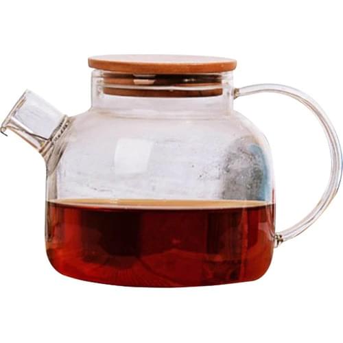 Kosova UFL-011 Blown Glass Bamboo Lid Teapot
