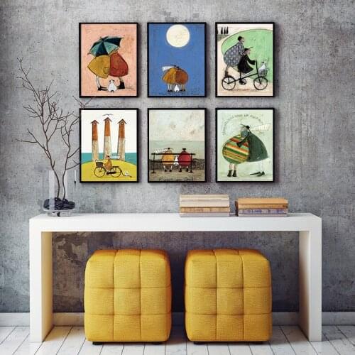 Gohipang Happy Family Abstract Love Canvas Art Print Painting Nursery Baby Room Scandinavian Decor Poster