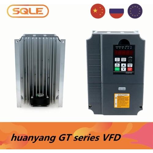 Huanyang GT series inverter & VFD GT-7R5G-2 7.5kw 7500w Universal 400hz input single phase ouput 3 phase 220v 380v