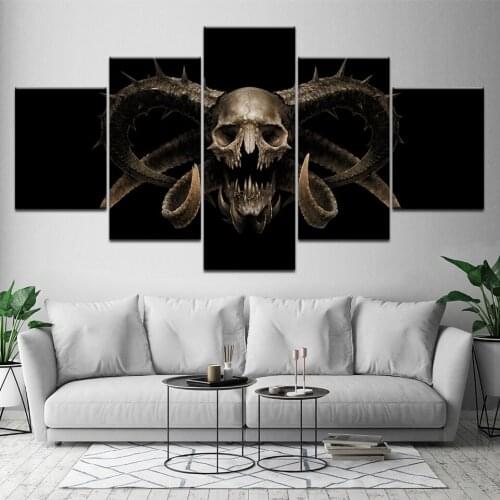 Canvas Painting Art skull 5 Pieces Wall Art Painting Modular Wallpapers Poster Print for living room Home Decor