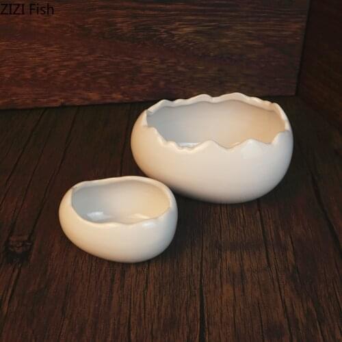 Eggshell Shaped Ceramic Bowl Hotel Restaurant Noodle Bowl Creative White Soup Rice Bowl Modern Home Kitchen Decoration Tableware