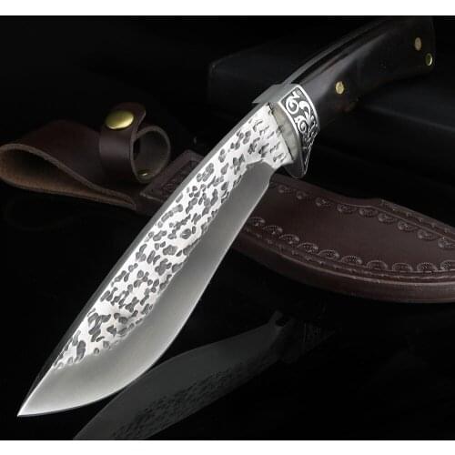 Forged short knife outdoor knife wild survival knife straight knife wilderness survival high hardness knife