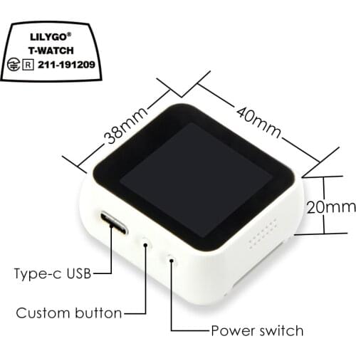 LILYGO® TTGO T-Watch Programmable Wearable Environmental Interaction WiFi Bluetooth Lora ESP32 Capacitive Touch Screen