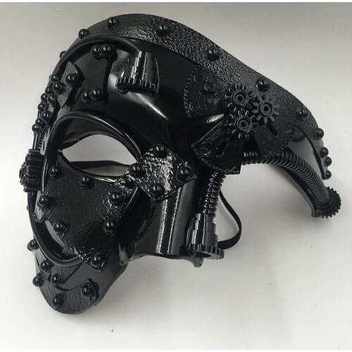 Mechanical Gear Mask Steampunk Punk Masquerade Cosplay Mask Ball Half Face Men Costume Halloween Party Props Adult Anime Masque