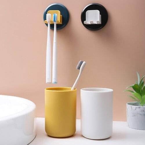 Mouthwash Cup No Perforated Toothbrush Holder Multifunction Wall Mounted Wall Hanging Self-adhesive Bathroom Accessories