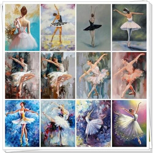New Style 5D DIY Diamond Painting Kit Abstract Ballet Girl Diamond Embroidery Full Square Cross Stitch Mosaic Gift Home Decor