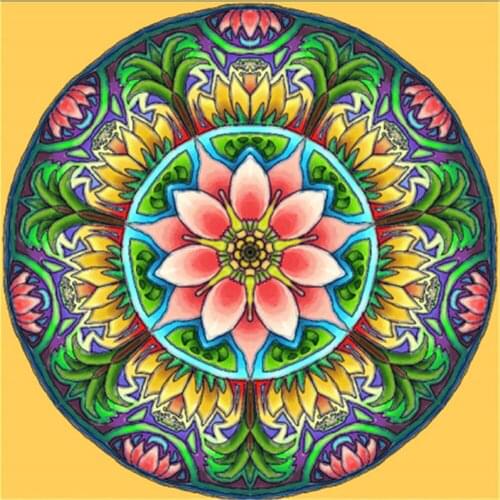 Flower Mandala DIY Embroidery 11CT Cross Stitch Kits Craft Needlework Set Cotton Thread Printed Canvas Home Wholesale