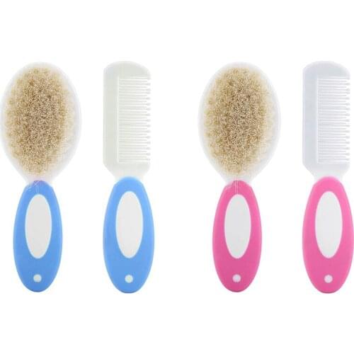 Natural Hair Brush Child Comb Hairbrush for Newborn Head Massager Bath Tools Baby Care Cleaning Brush Supplies