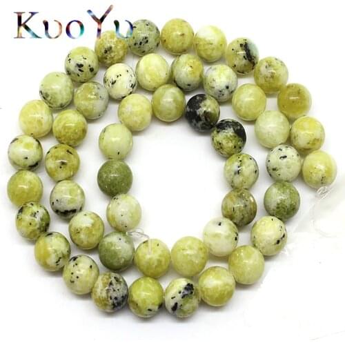Natural Stone Yellow Turquesa Howlite Round Loose Beads 4/6/8/10/12mm For Jewelry Making DIY Bracelet Necklace Jewellery 15"inch