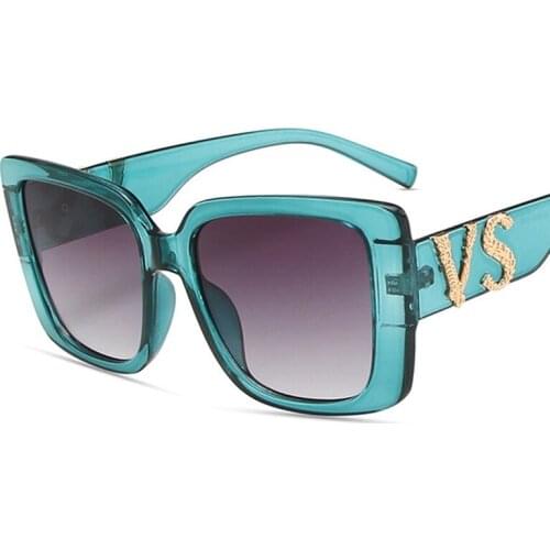 Oversized Square Women sunglasses Green Granient Shades Fashion Logo Sunglasses Female Eyeglasses Oculos