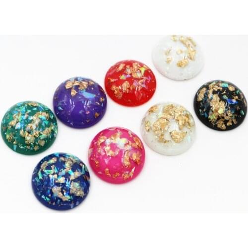 New Fashion 5pcs 25mm 7 Color Shell Fashion Style Flat Back Resin Cabochons Cameo Fit 25mm Cameo Setting Bracelet Tray Earrings