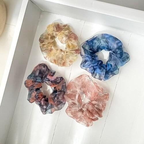 2Pcs/Set2020 Spring And Summer New Large Intestine Ring Hair Circle Korean Version Of Small Fresh Floral Hair Accessories