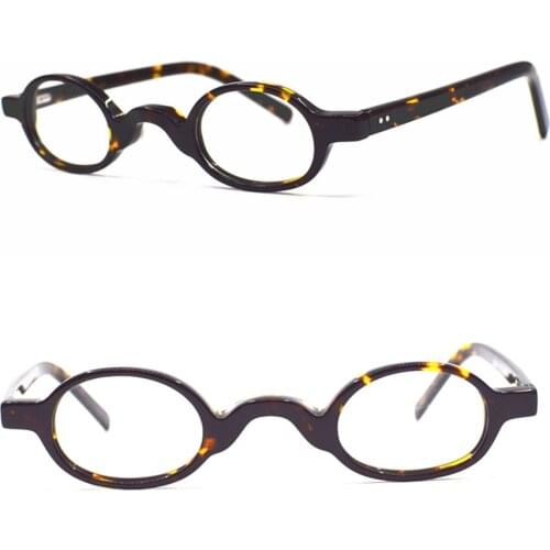 Vintage Super Small 37mm Spring Hinges Oval Acetate Eyeglass Frames Full Rim Men Women Optical Myopia