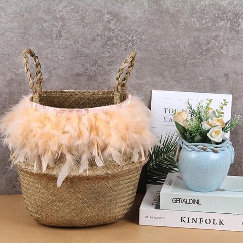 Handmade Bohemian Tassel Decoration Wicker Basket Garden Flower Pot Study Room Storage Rattan Basket Home Organizer Basket