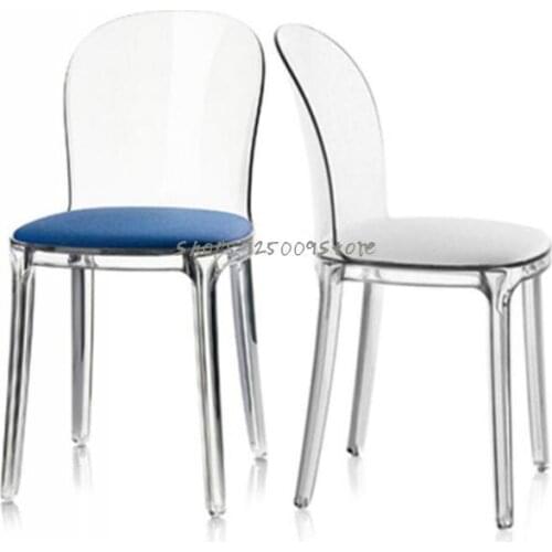 Nordic light luxury creative transparent chair modern minimalist fashion dining chair designer chair makeup chair reception chai