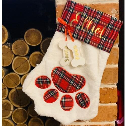 Dog/Cat Christmas Stocking Personalized Dog Christmas Stocking Monogrammed Xmas Stocking New Puppy Gift Kids Christmas Gifts