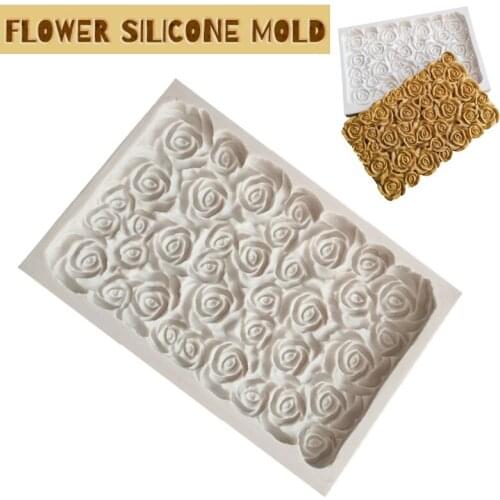 Silicone Flower Rose Mould Chocolate Fondant Cake Molds Reusable Durable Baking Border Mold Food Grade Home Decorating Tools