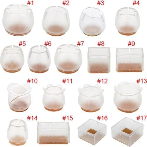 10pcs Silicone Rectangle Square Round Chair Leg Caps Feet Pads Furniture Table Covers Wood Floor Protectors B88
