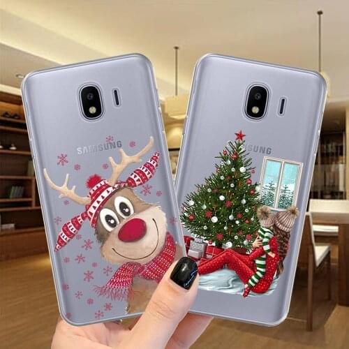 Cartoon Cute Elk Merry Christmas Silicone Phone Case Cover For Samsung M51 M11 M21 M31S M31 M10 M20 M30 M40 J4 J6 Plus J3 J5 J7