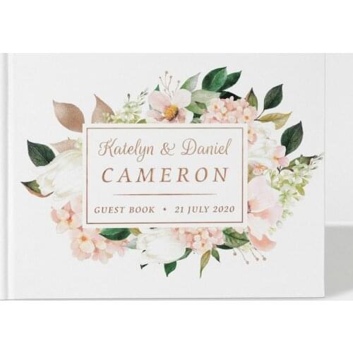 Floral and Rose Gold Wedding Guest Book Photo Album,Custom Wedding Guest Book,Personalized Wedding,Customized Photo Guest Book