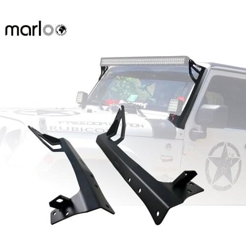 50" 52" LED Work Light bar Steel Metal Upper Roof Mounting Bracket Windshield Hinge Lower Corner Brackets For Jeep Wrangler JK