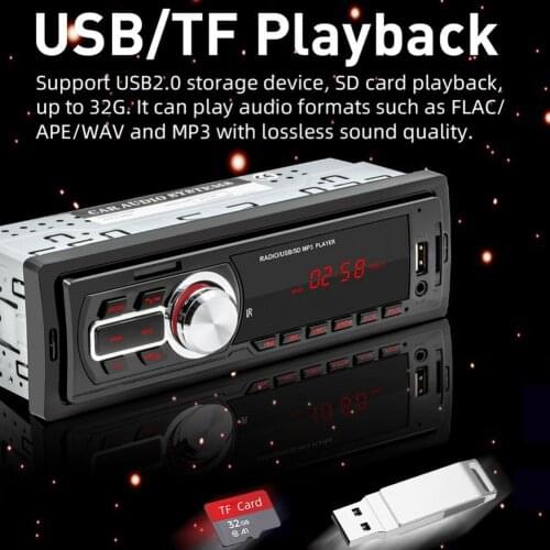 SWM-5208 12V Universal Car FM Radio Player Bluetooth U Disk/TF-Card Reading MP3 Player for Vehicles