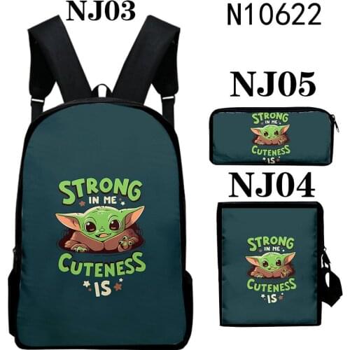Three-piece High Capacity Backpack For Students 3D Cartoon Anime 16-inch Waterproof And Scratch-resistant Double Zip Backpack
