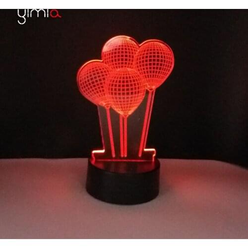 YIMIA Flying Balloons 3D Lampe Visual USB LED Night Light Bedroom Table Desk Lamp Home Decor Baby Sleeping Nightlight USB Charge