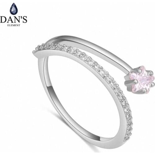 DANS Element Brand Real AAA Zirconia Micro Inlays Rose Gold Color Ring Party For Women Valentine Gift 130588